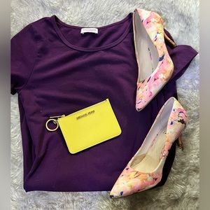 MICHAEL KORS authentic YELLOW zippy keychain wallet LIKE NEW EXCELLENT